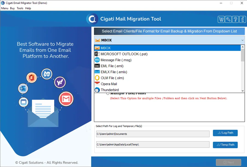 Email Migration Software screenshot