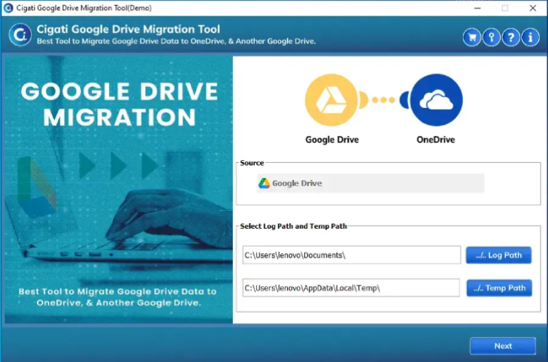 Google Drive to OneDrive Migration Tool screenshot