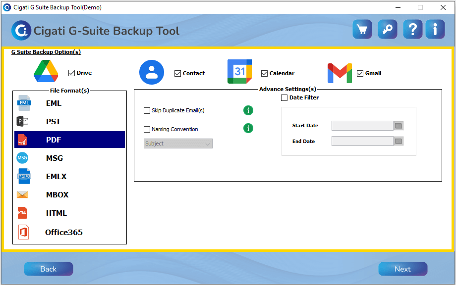 G Suite Backup Tool for Business and Admin Accounts